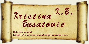 Kristina Bušatović vizit kartica